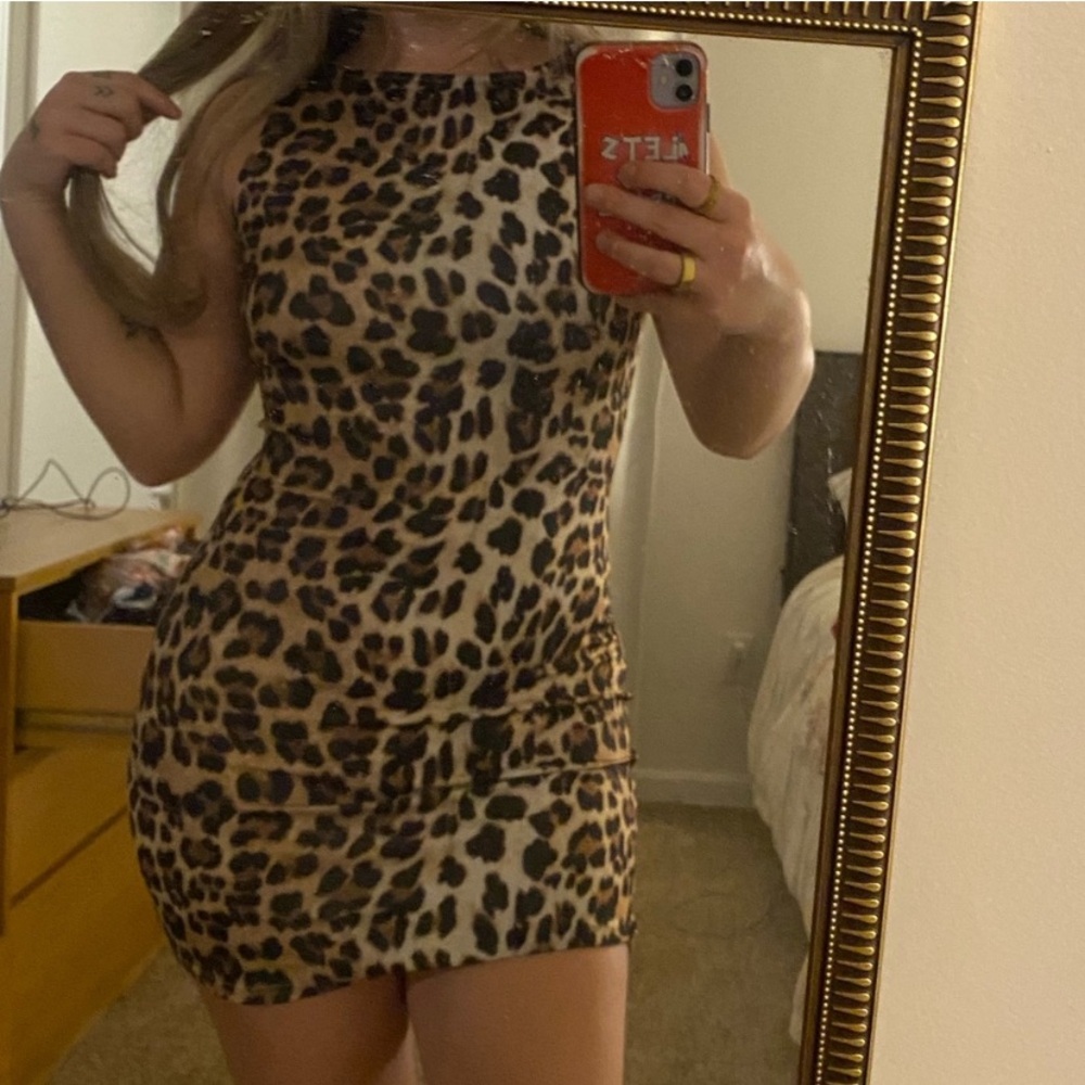 Cheetah print fitted dress